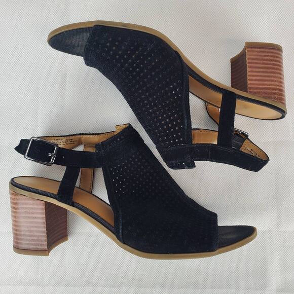 Franco Sarto Leather Harlet2 Peep Toe Sandals with Block Heel EUC 9.5 M - Picture 6 of 10